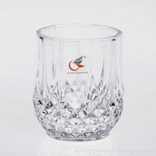Whisky glass, promotional glass, pattern decorated, logo engraved